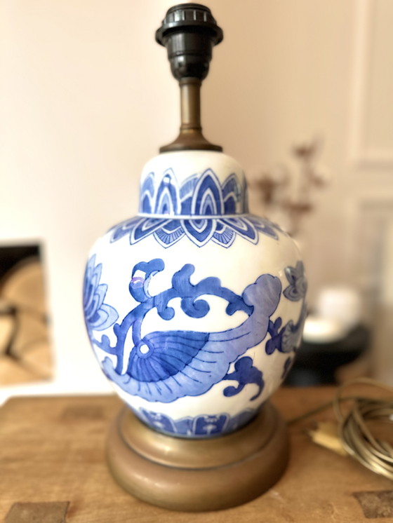 Image 1 of Chinesische Tischlampe Blau Weiß