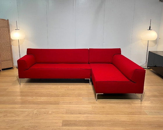 Image 1 of Design on Stock Bloq Hoekbank Ploegwol Rood Nieuwstaat
