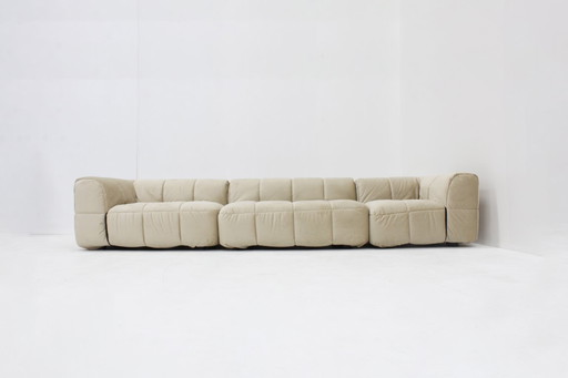 Divano modulare vintage Arflex Strips in velluto beige Cini Boeri