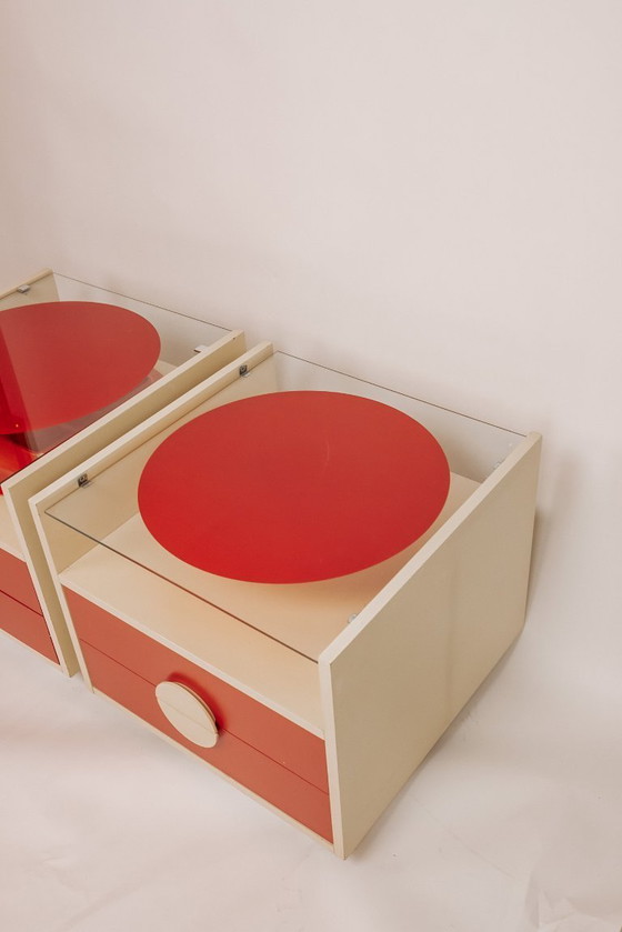 Image 1 of Tables de chevet vintage de style Space Age, italiennes, années 1960
