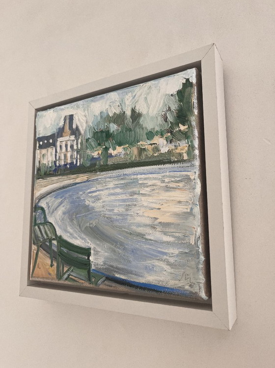 Small Painting - 20 x 20 - 'Les Jardins de Paris' by Maja A Chris – Paintings & Drawings, Wood (photo 9 of 10)