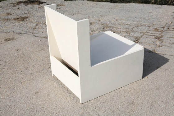 Set di 3 Poltrone brutaliste, legno dipinto, anni '60 (photo 4 of 28)