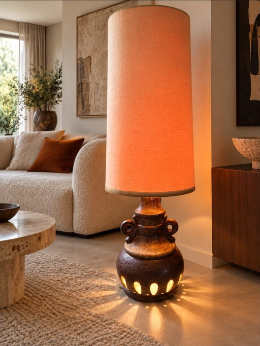 Pan Leuchten Keramier XL Lampadaire Brutaliste avec 2 Points Lumineux