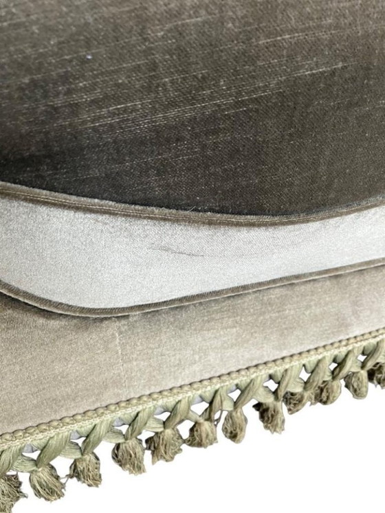 Image 1 of Poltrona/divano vintage verde con frange SPEDIZIONE GRATUITA