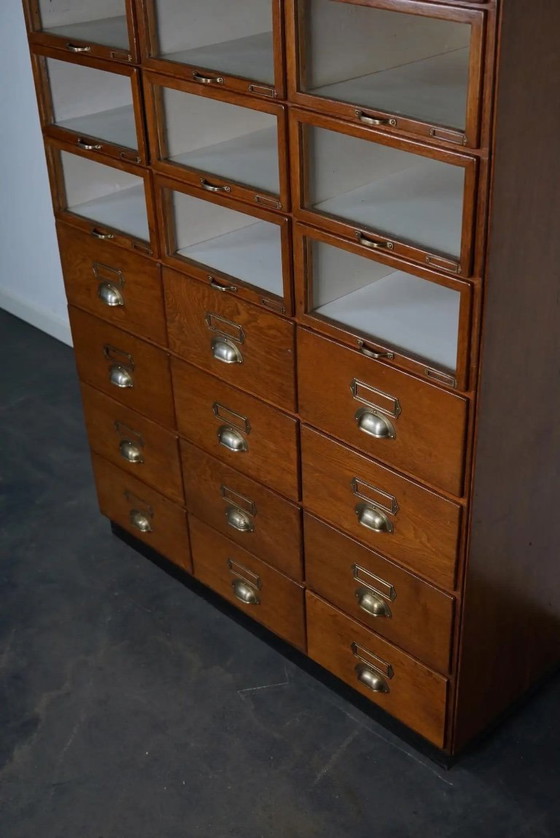 Image 1 of Large Vintage Dutch Oak Haberdashery Cabinet, 1930s