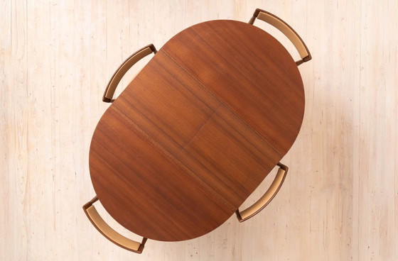 Image 1 of Teak Dining Set by Hans Olsen, 4 Chairs, Round Table, Danish Modern, 1950s