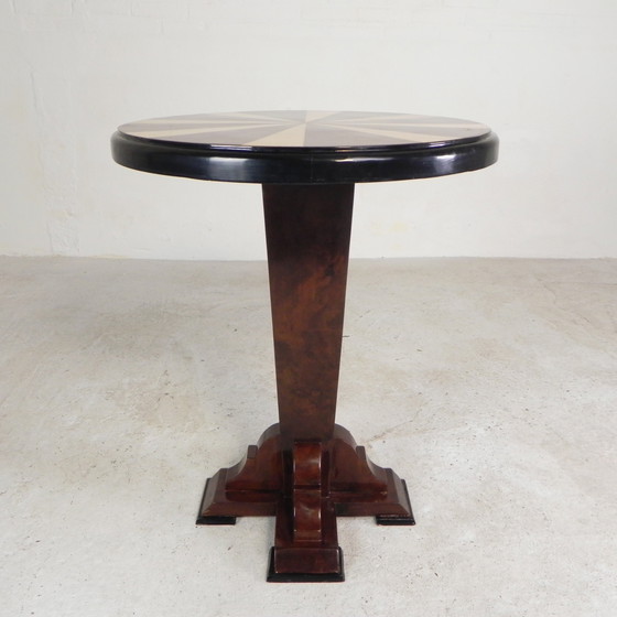 Image 1 of Art Deco Style Table With Different Types of Inlaid Wood