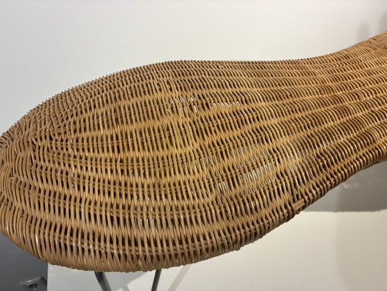 Banc IKEA en rotin couleur cacahuète – un classique du design des années 1990 – Tabourets, Rattan, Metal (photo 10 of 11)