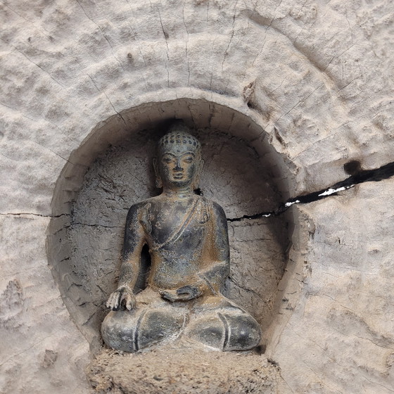 Image 1 of Beeldhouwwerk / Houtsnijwerk "Boeddha", 20e eeuw - Azië