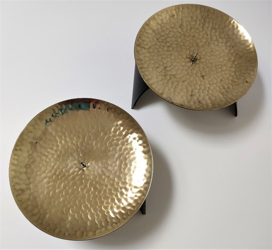 Image 1 of coppia di candelieri in ottone e metallo degli anni '70