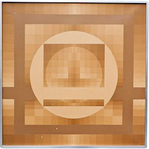 Öl auf leinwand vintage "geometrische komposition" von Georges vaxelaire, 1975