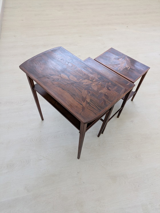Image 1 of Set of Coffee Tables, Emile Gallé - Inlaid Wood