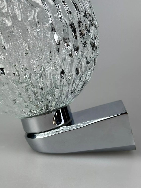 Image 1 of Lampe murale des années 60 70 Lampe boule métal chrome & verre Space Age Design