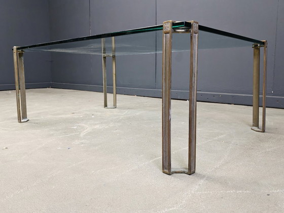Image 1 of Peter Ghyczy T24 Pioneer Glass and Cast Brass Rectangular Coffee Table