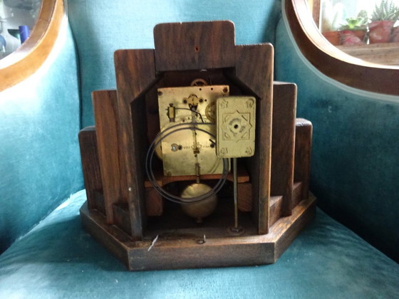 Orologio trapezoidale Art Deco Wurttenberg JungHans, Wurttemberg Junghans, Legno, Ottone, Marrone (foto 6 di 12)