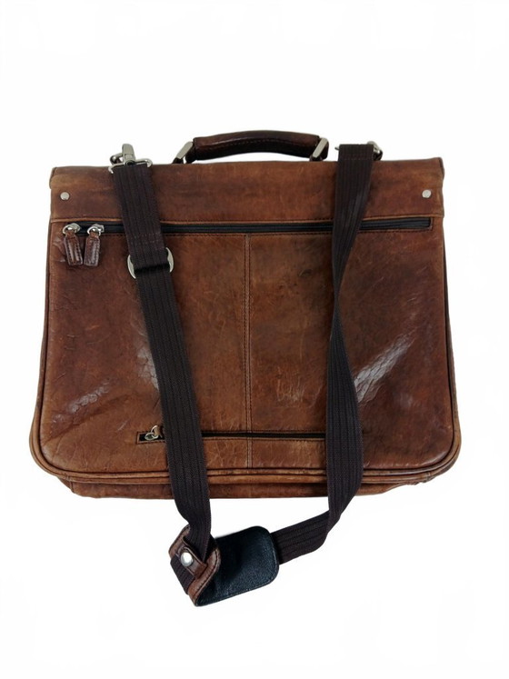 Image 1 of Vintage Leonhard Heyden Leren Brieventas / Laptoptas – Bruin