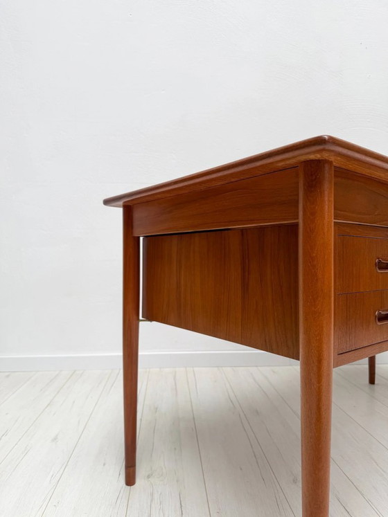 Image 1 of Vintage Danish Teak Writing Desk, Mid-Century Modern Scandinavian Desk, 1960s