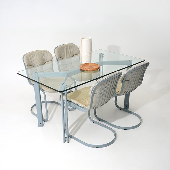 Image 1 of Table with rectangular glass top by Bruno Brunati and Carlo Zerbaro for Cidue, 1980s