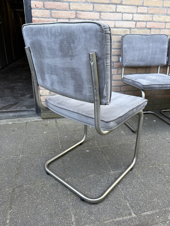 🪑✅ 6 Grey Zuiver Ridge Rib Fabric Chairs – Dining chairs, Chrome, Textile (photo 8 of 9)