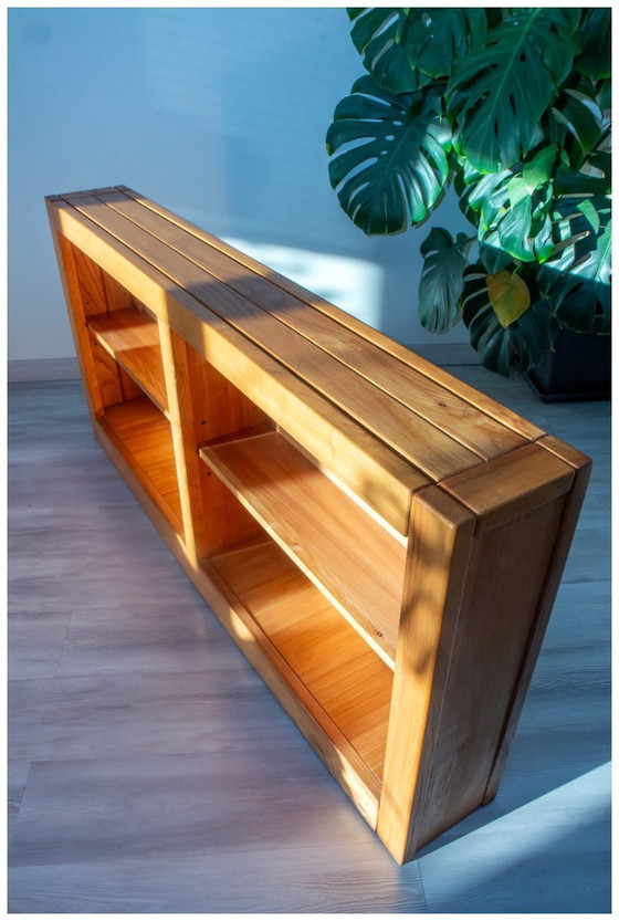 Image 1 of Libreria/credenza bassa minimalista in olmo, 1980