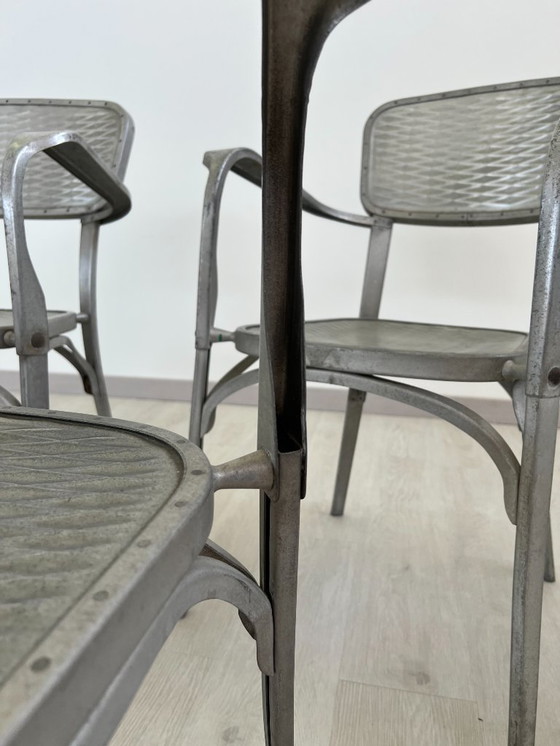 Image 1 of Aluminiumstühle - Avec-Plakette « Gaston Viort - Salon de Provence »