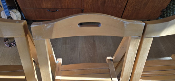 5 x Trieste Folding chairs, Aldo Jacober, Alberto Bazzani, Wood, Beige (photo 8 of 8)