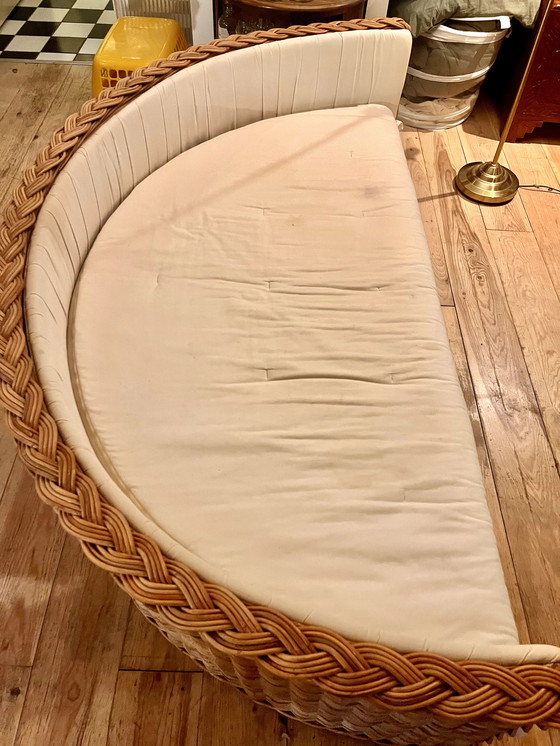 Image 1 of Rattan Round (Sleeping) Bench