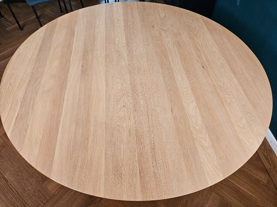 Image 1 of Studio Henk Round Dining Table 160cm Oak with Black Metal Butterfly Base