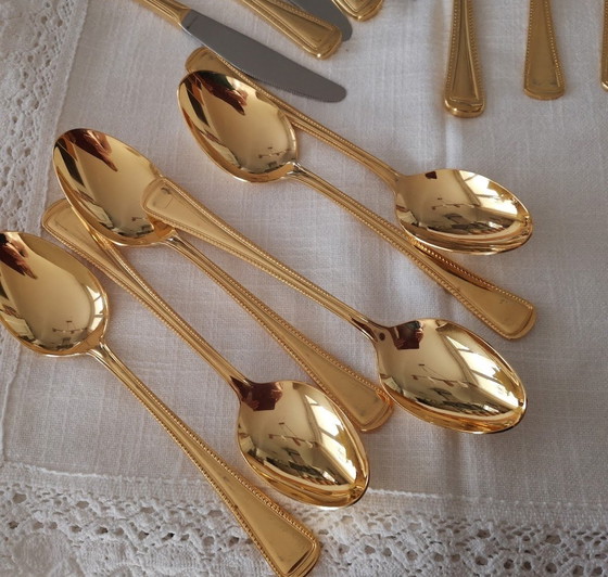 Image 1 of Posate Imperiali Olympia 37 pezzi placcati oro duro con oro 24 carati
