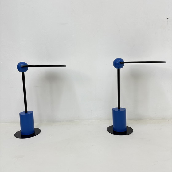 Image 1 of Pair of side table Edward Geluk for Arco – 1980’s ‘Piccolo’ postmodern Memphis style – Dutch design