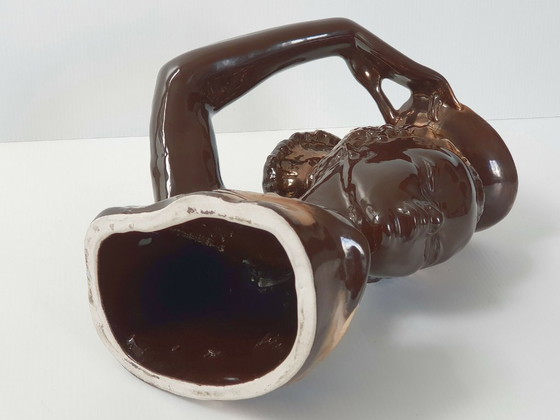 Image 1 of African Bust Trinket Tray 1950s Vintage Rockabilly Ceramic 50s Zazou