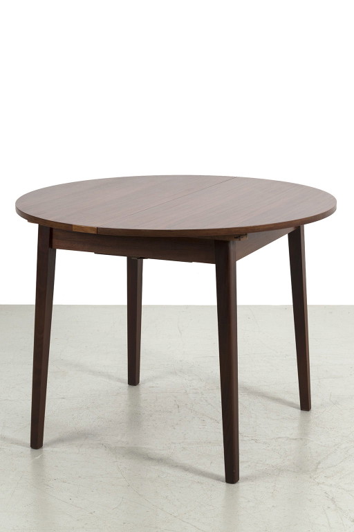 Mesa extensible redonda de los años sesenta
