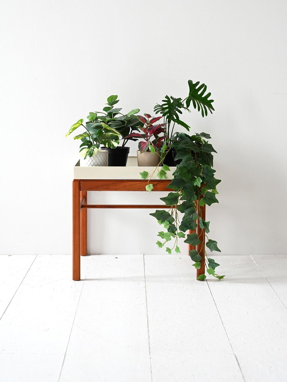 Image 1 of Vintage Scandinavian Teak and Metal Planter