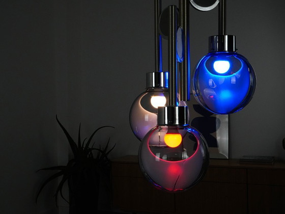 Image 1 of Lustre de style futuriste, verre de Murano, années 1970, fabriqué en Italie