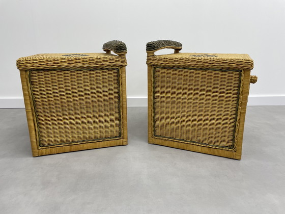 Image 1 of 2 comodini in vimini