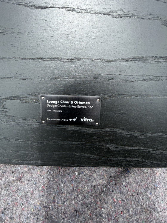 Image 1 of 2x Original Vitra Eames Lounge chair + Ottoman Full Black version in MINT CONDITION!!