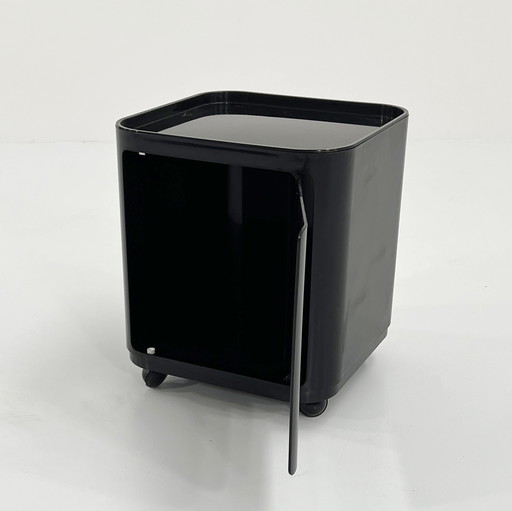 Schwarze Componibili Aufbewahrungseinheit auf Rädern von Anna Castelli für Kartell, 1970S