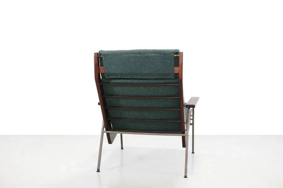 set of 2 Teak Rob Parry Lotus armchairs for Gelderland, 1960s – Wool, polished steel, Vintage (photo 5 of 7)