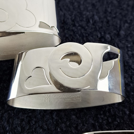 Image 1 of 5 anelli per tovaglioli vintage in acciaio inox WMF Cromargan art deco