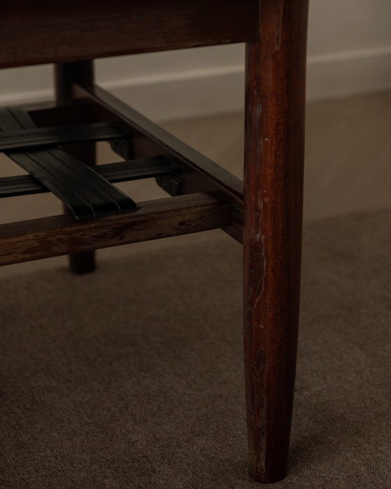 Image 1 of Vintage Rosewood Coffee Table With Leather Magazine Shelf by Topform, Mid-Century Dutch Design, 1960s