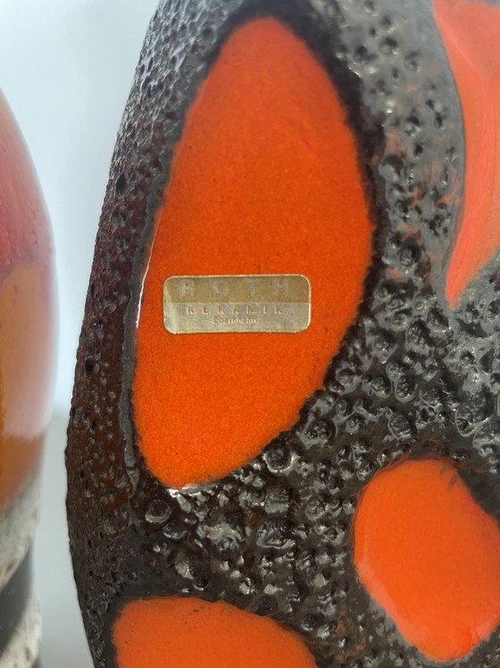 Vintage Roth Keramik set - Diamond vase 308 (with sticker) and ashtray – Ceramic (photo 5 of 8)