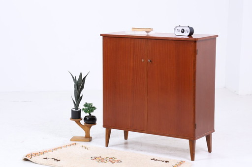 Timeless vintage wardrobe 60s | Mid - Century linen cupboard drawers compartment cupboard wood retro storage #04-16
