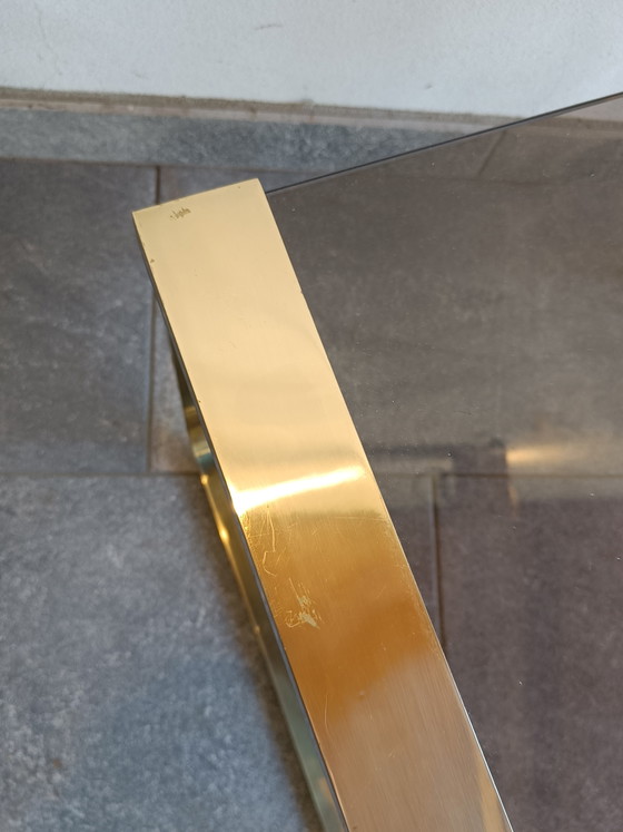 Italian 1970s Brass & Smoked Glass Side Table (photo 6 of 8)