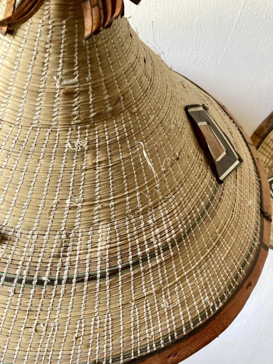 Duo de chapeaux traditionnels Peuls (Tingandé), Afrique de l'Ouest – Décorations murales, Rattan (photo 9 of 16)