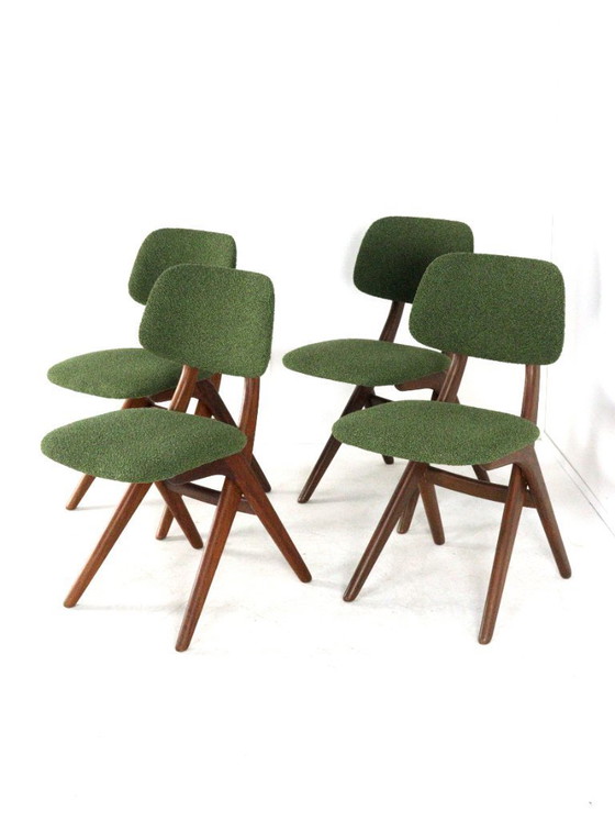 Image 1 of Set for 4 scissor chairs AWA attr. Louis van Teeffelen Wébé