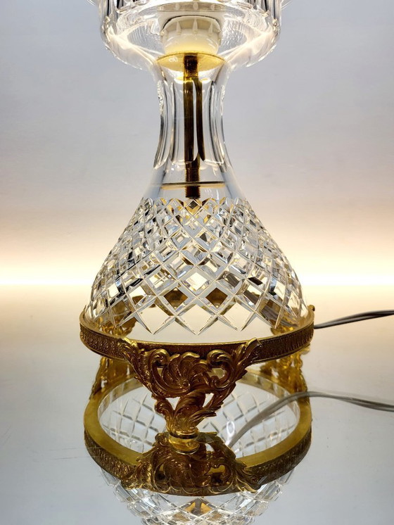 Image 1 of Val Saint Lambert crystal table lamp - vintage pineapple shape 1960s - 1970s