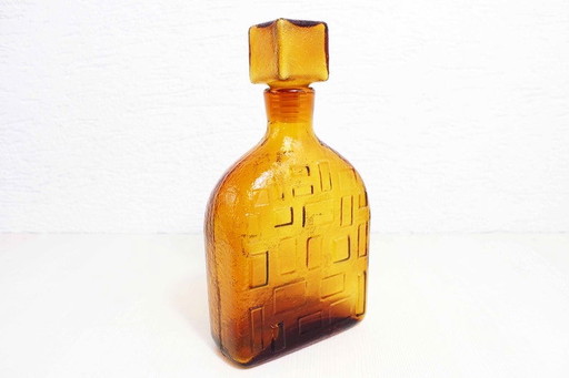 Empoli amber glazen fles