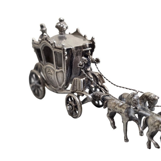 Image 1 of Niederländische Miniatur-Goldene Kutsche aus Silber, 2. Hälfte des 20. Jahrhunderts