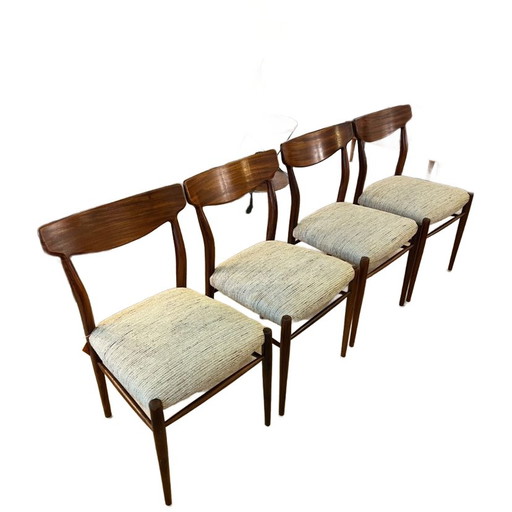 Quatre Chaises Vintage/Chaises de salle à manger, Lübke Modèle 603, Gustav Herkströter