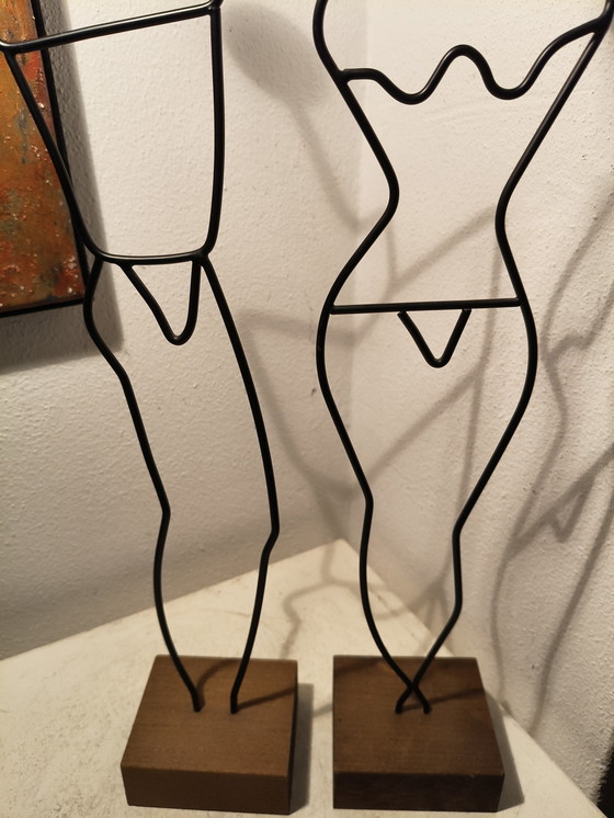 Image 1 of Vintage design eighties Laurids Lonborg draadstasl sculptures